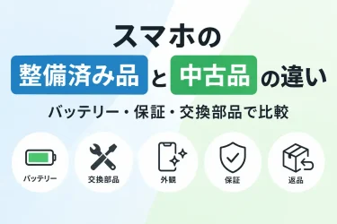 スマホの整備済み品と中古品の違い｜バッテリー・保証・交換部品で比較